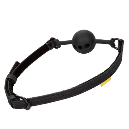Breathable Silicone Ball Gag - Adjustable BDSM Gag with Padded Straps Black