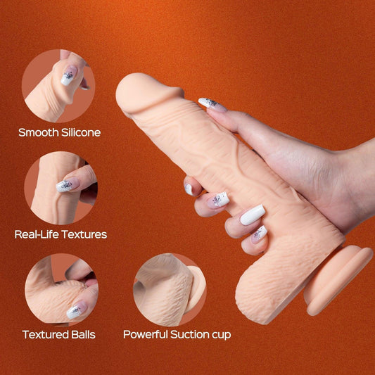 Paxton App-Controlled Vibrating Thrusting Dildo 7.5" with Heating