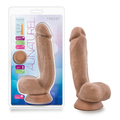 Au Natural Macho 6 Inch Realistic Dual Density Suction Cup Dildo – Beige